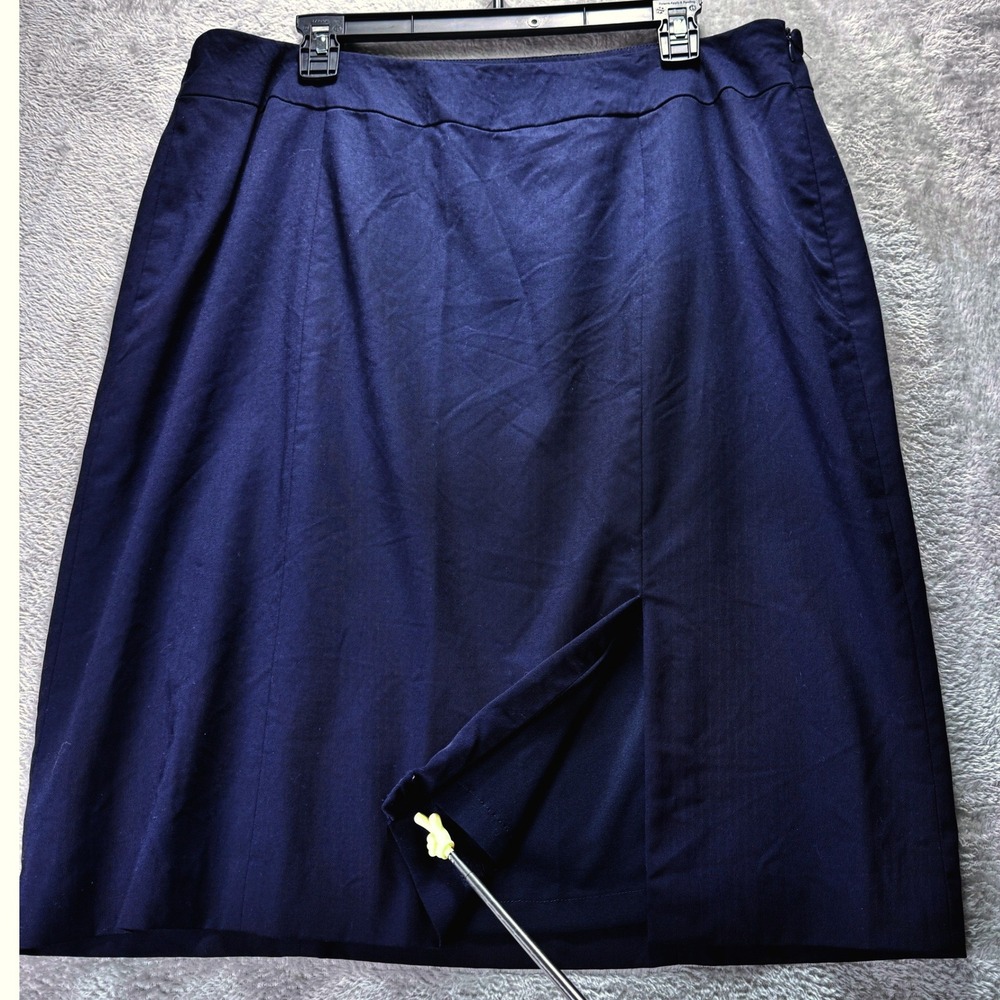 Talbots Academia Black Stretch 97%‎ Wool Pencil Skirt Made in Italy 16W Classy